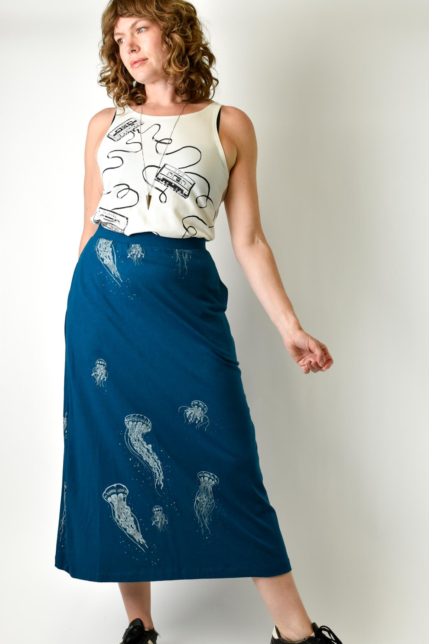 90s Maxi Skirt - Jellyfish poison-pear