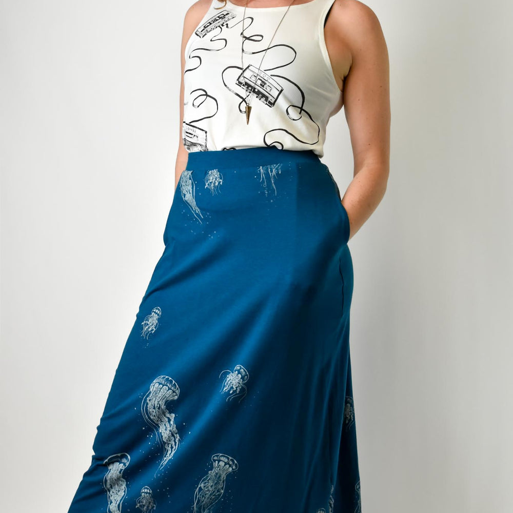 90s Maxi Skirt - Jellyfish poison-pear