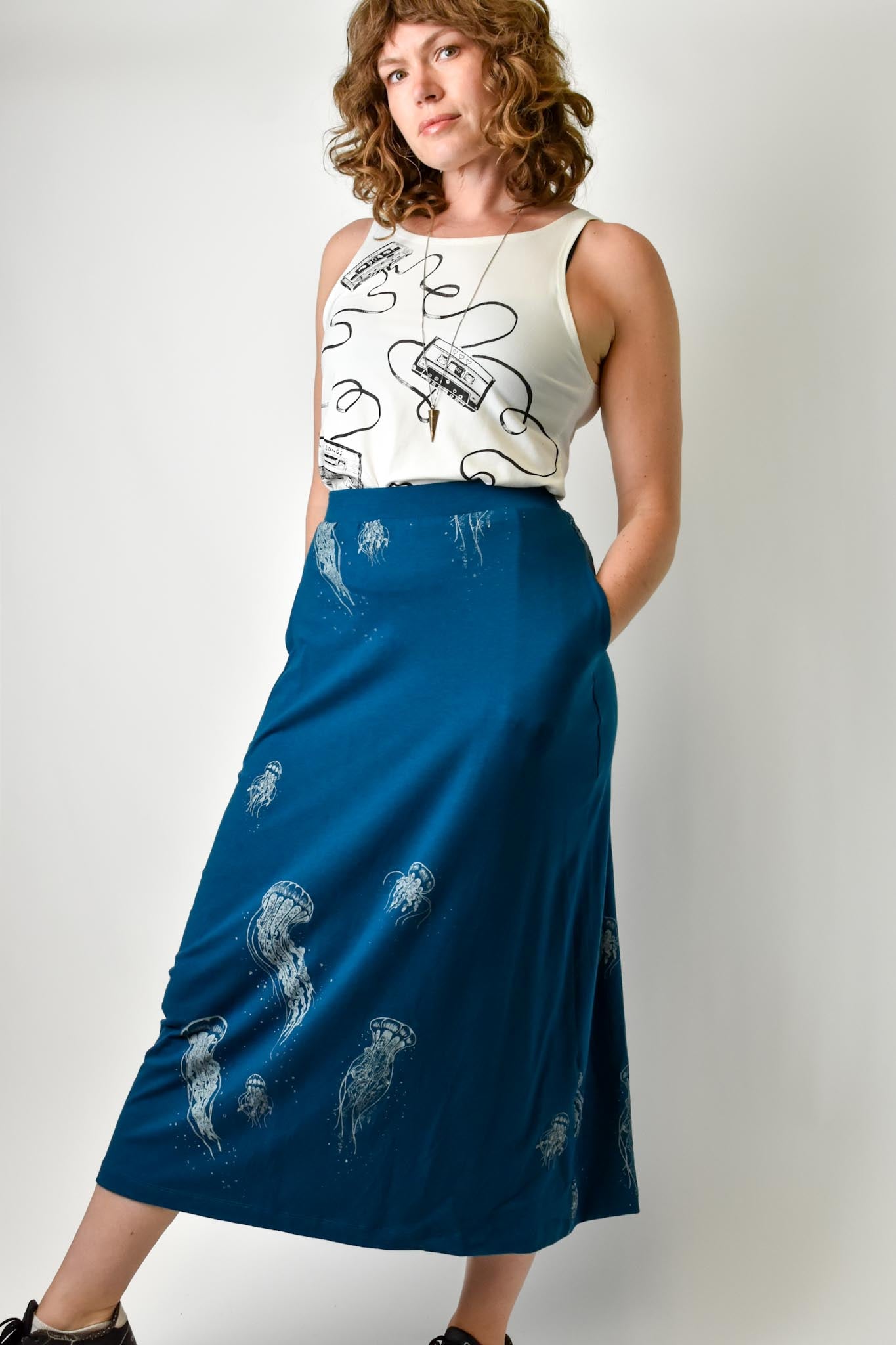 90s Maxi Skirt - Jellyfish poison-pear