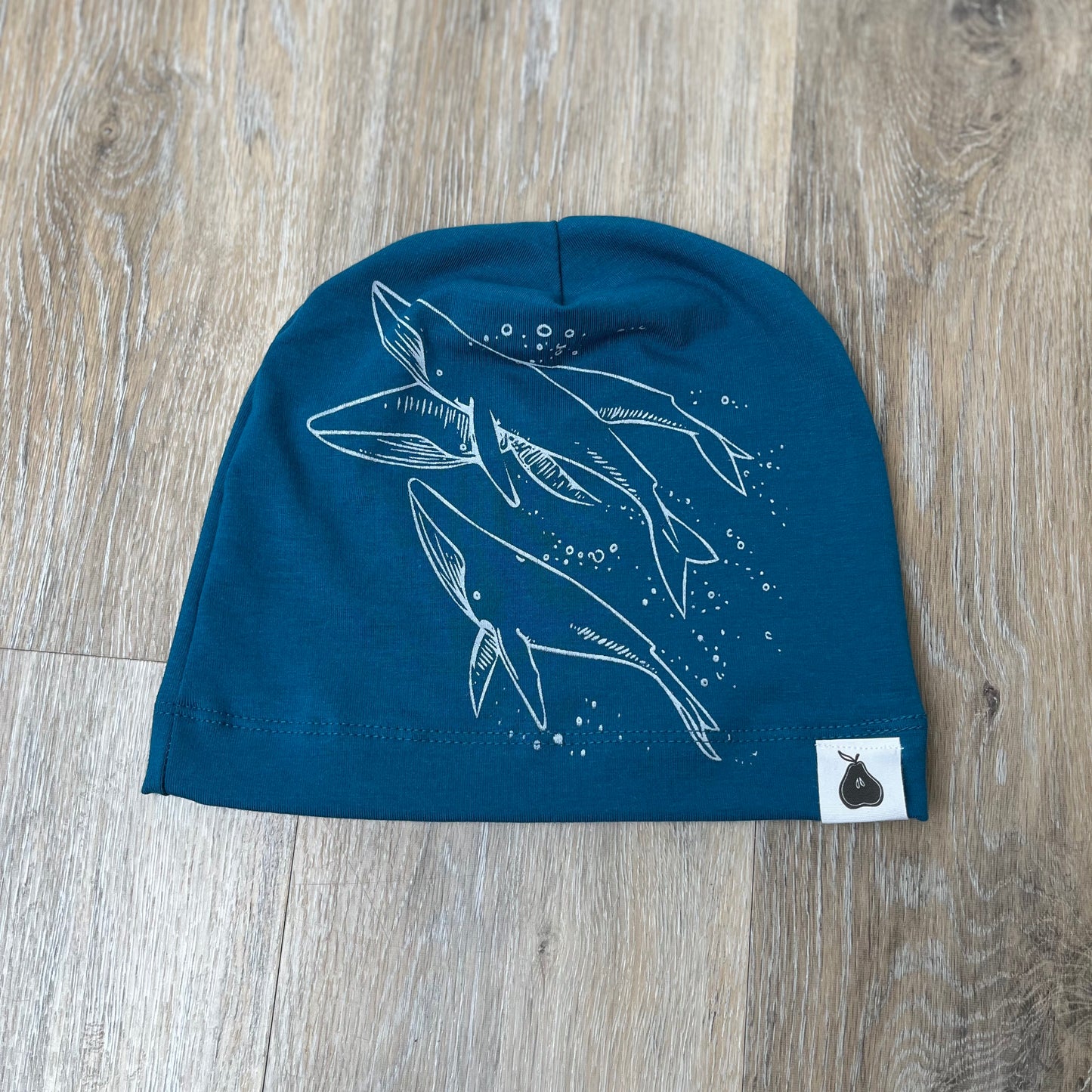 Beanie Hat - Whales poison-pear