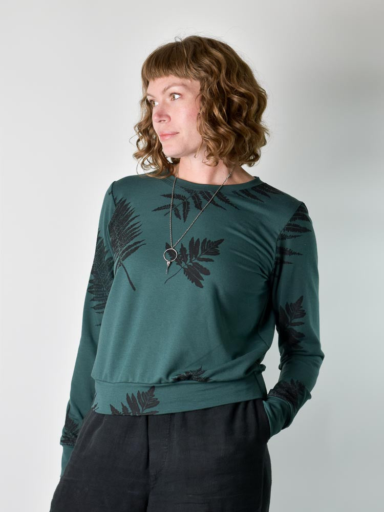 Cropped Sweatshirt - Ferns poison-pear