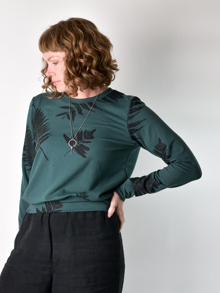 Cropped Sweatshirt - Ferns poison-pear