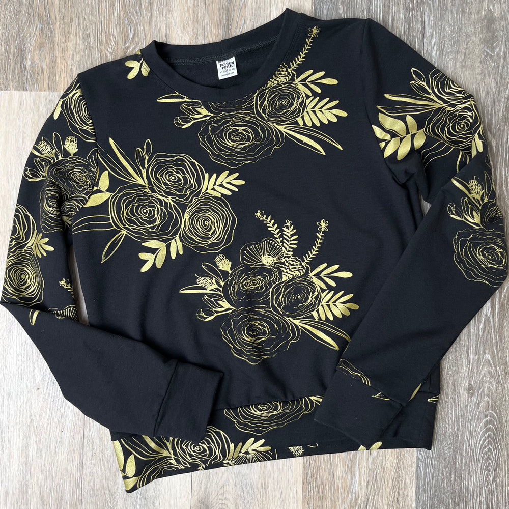 Cropped Sweatshirt - Gold Floral poison-pear