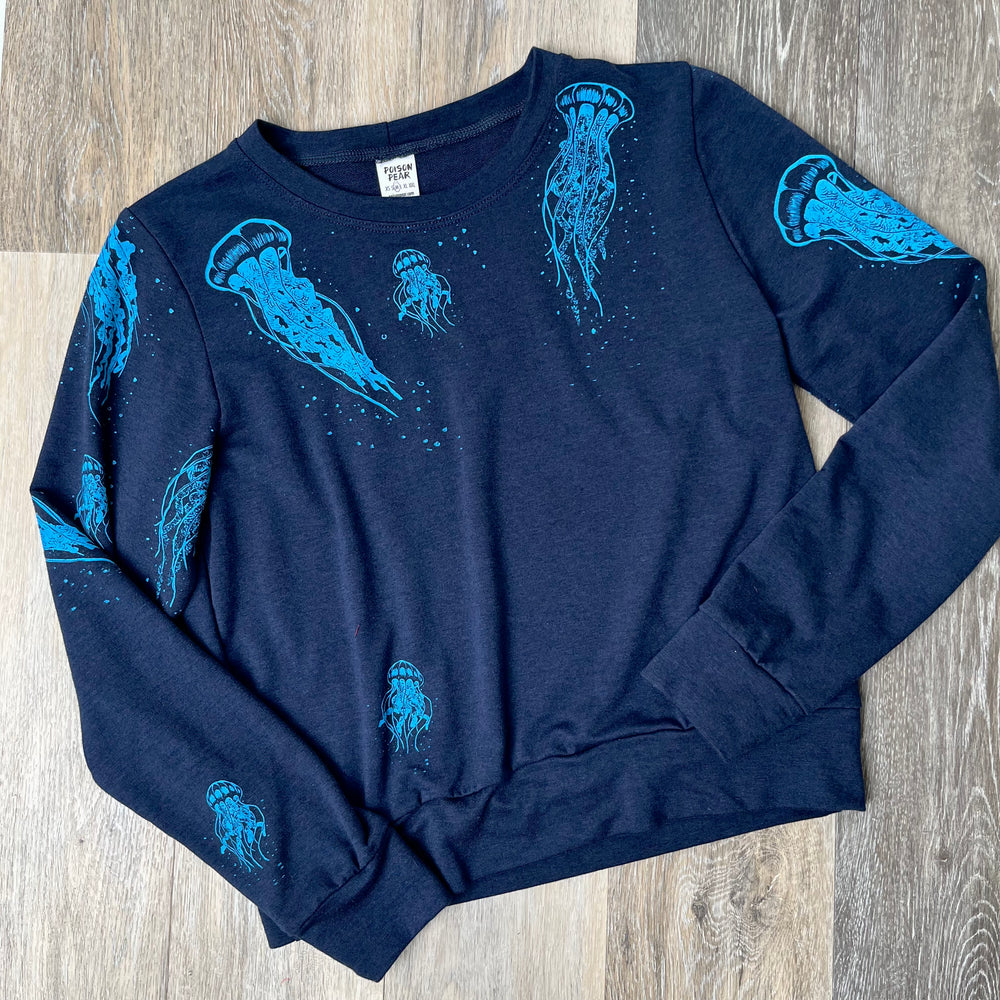 Cropped Sweatshirt - Navy Jellyfish poison-pear