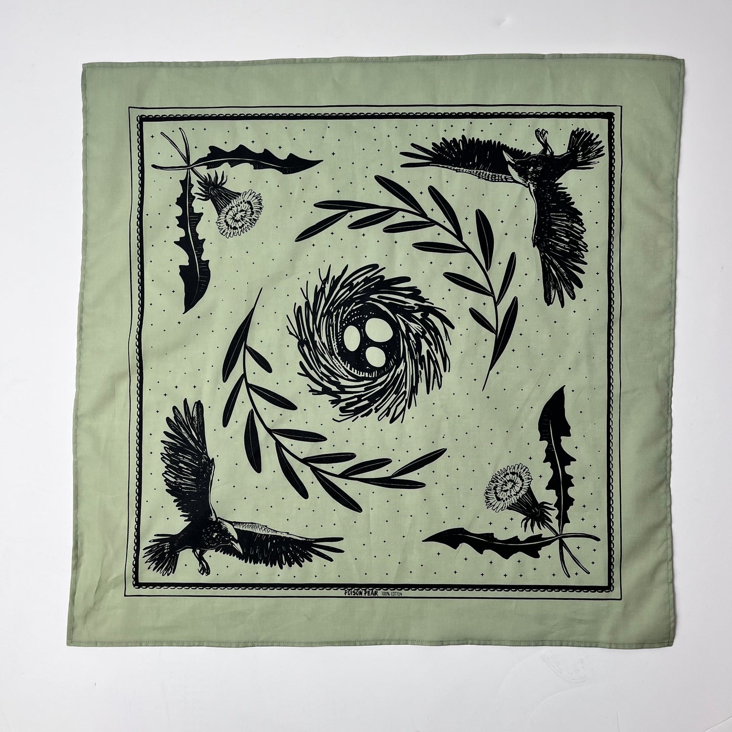 Crow and Dandelion Bandana poison-pear
