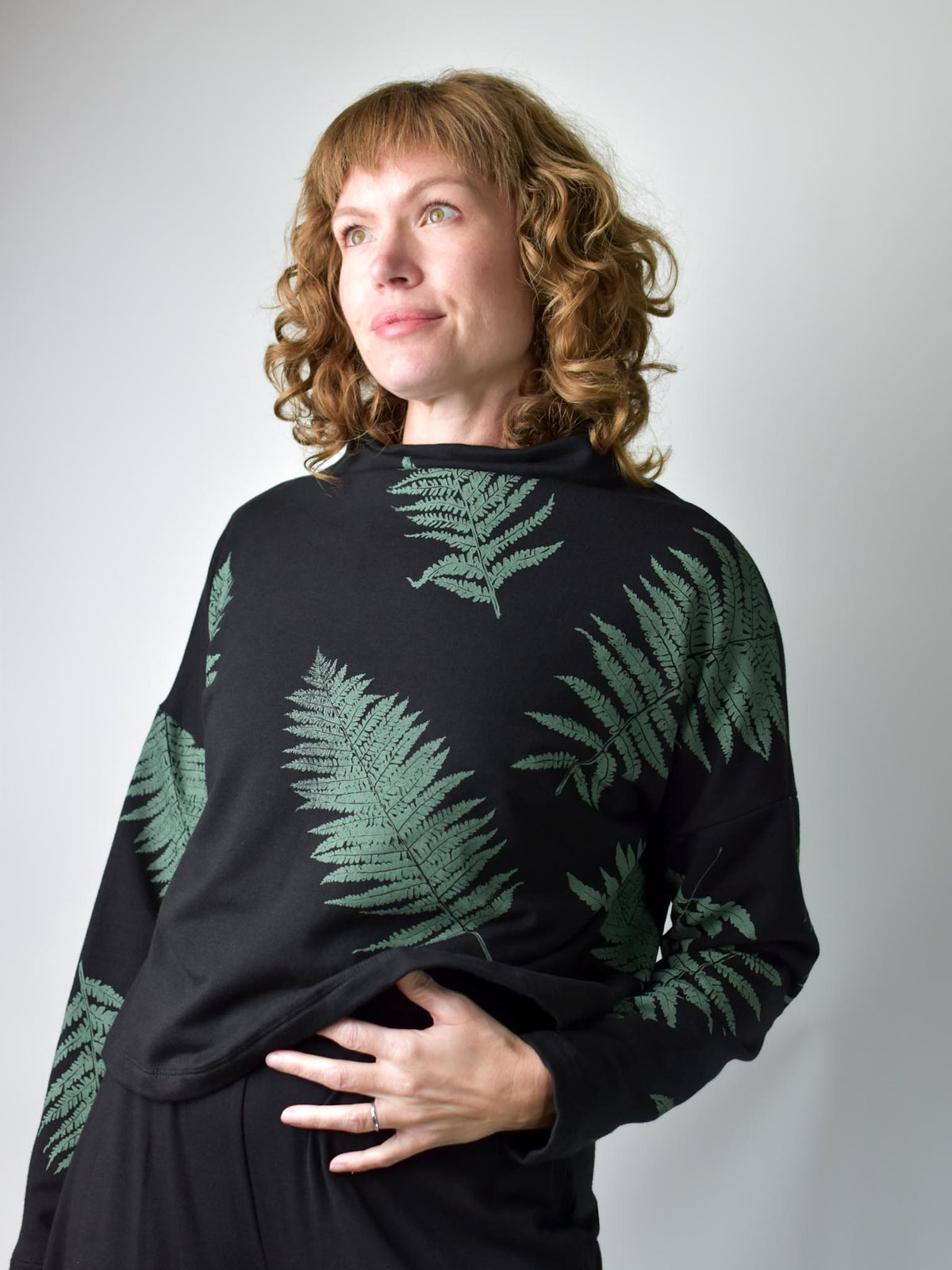 Fleece Funnel Neck - Fern poison-pear