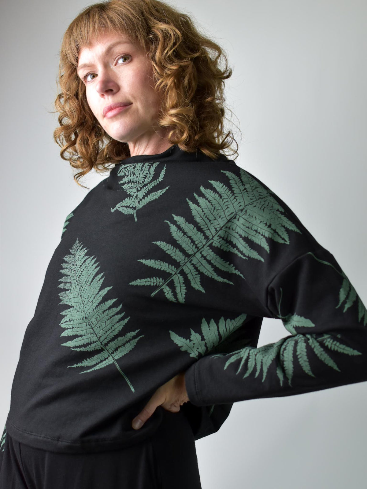 Fleece Funnel Neck - Fern poison-pear