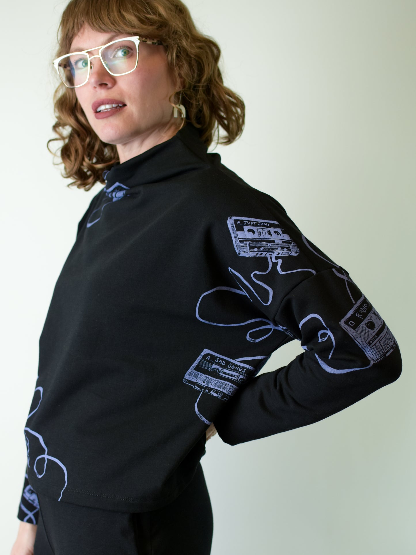 Fleece Funnel Neck - Mix Tape poison-pear