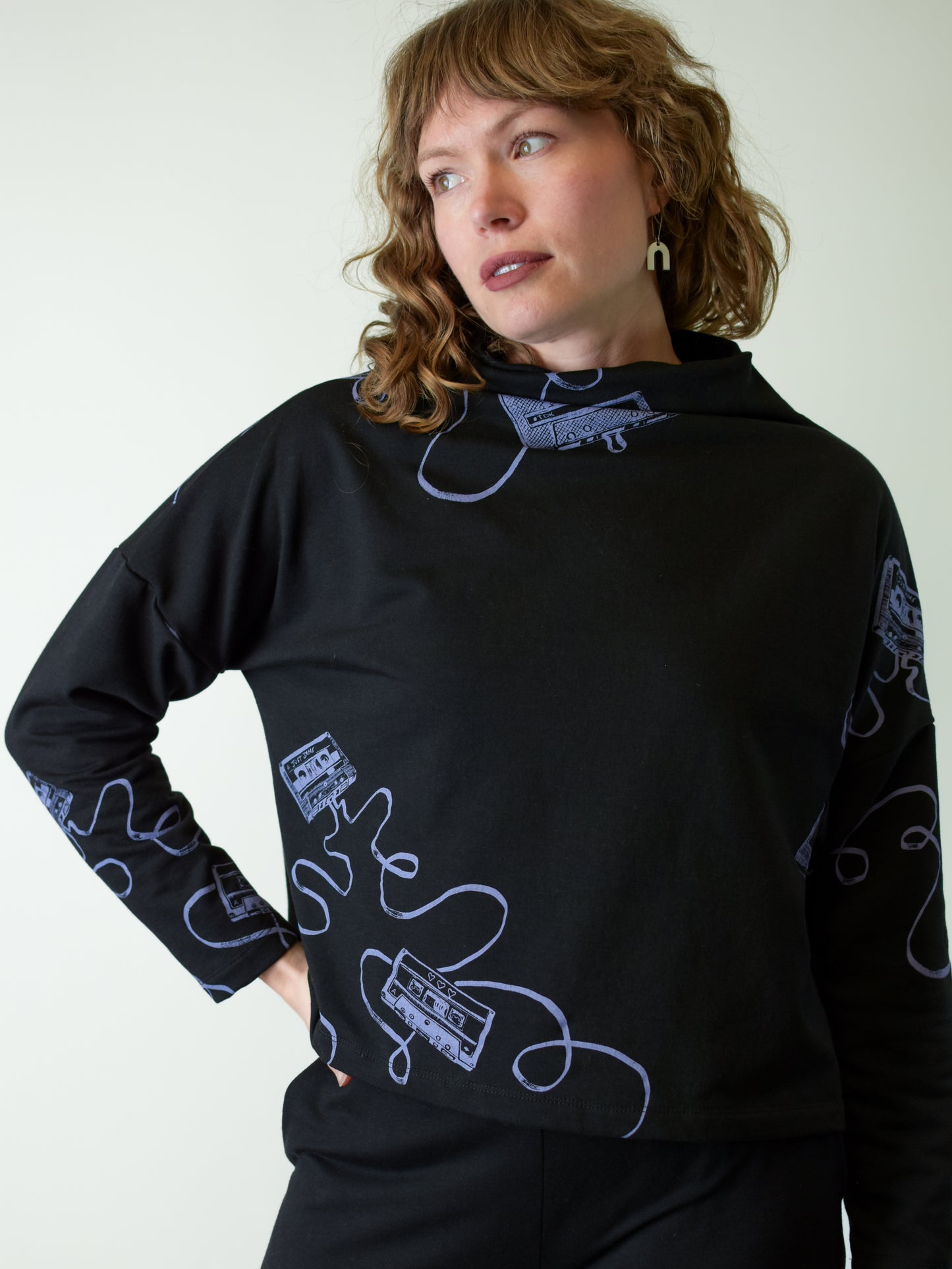 Fleece Funnel Neck - Mix Tape poison-pear