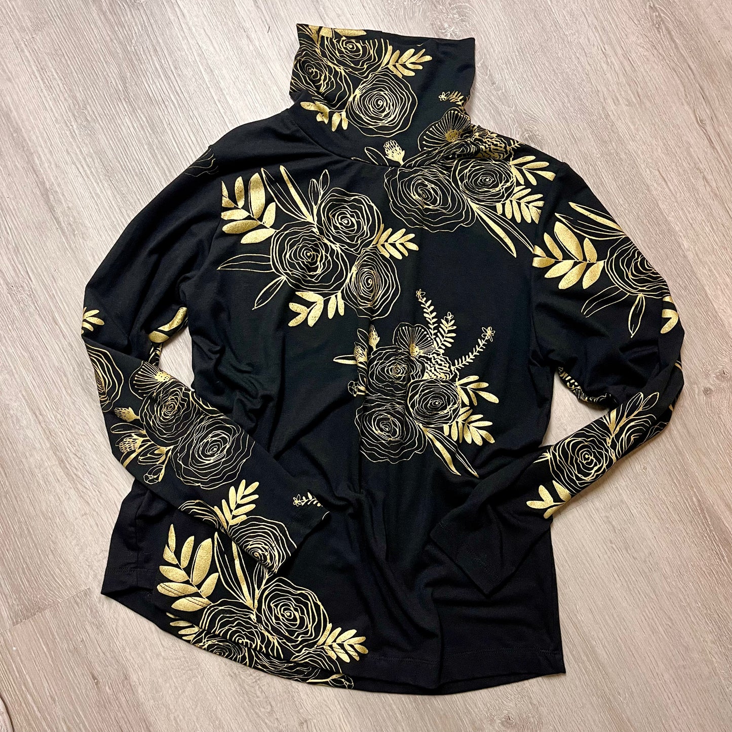 
                  
                    Gold Floral Turtleneck poison-pear
                  
                
