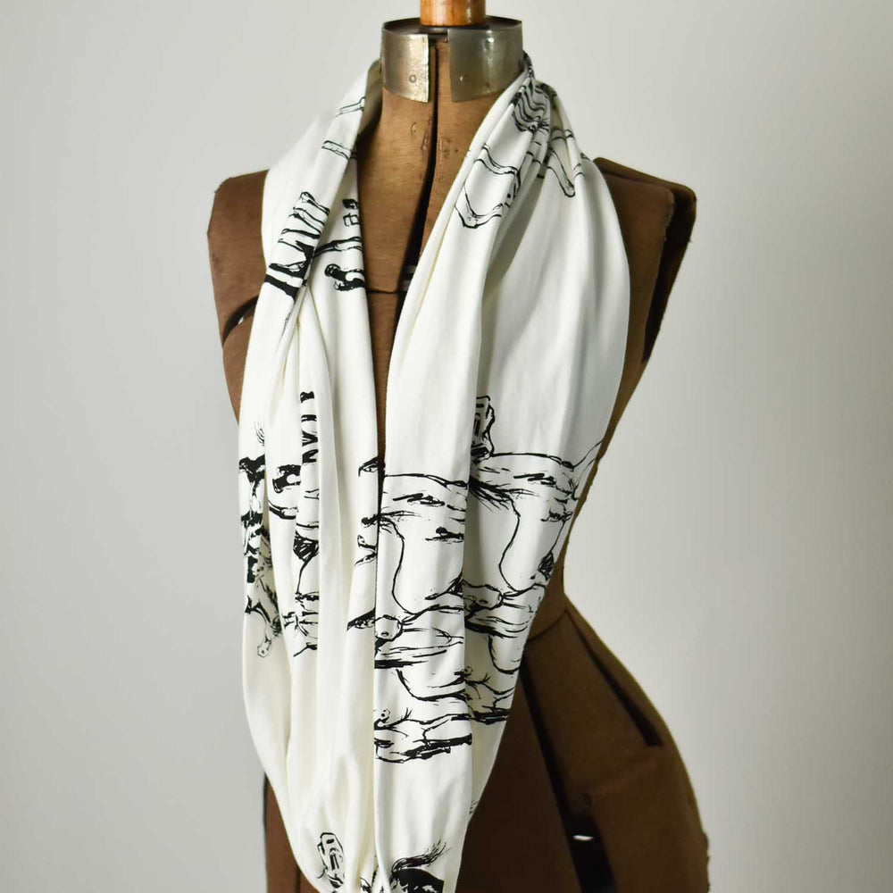 
                  
                    Infinity Scarf - Ivory Horses poison-pear
                  
                