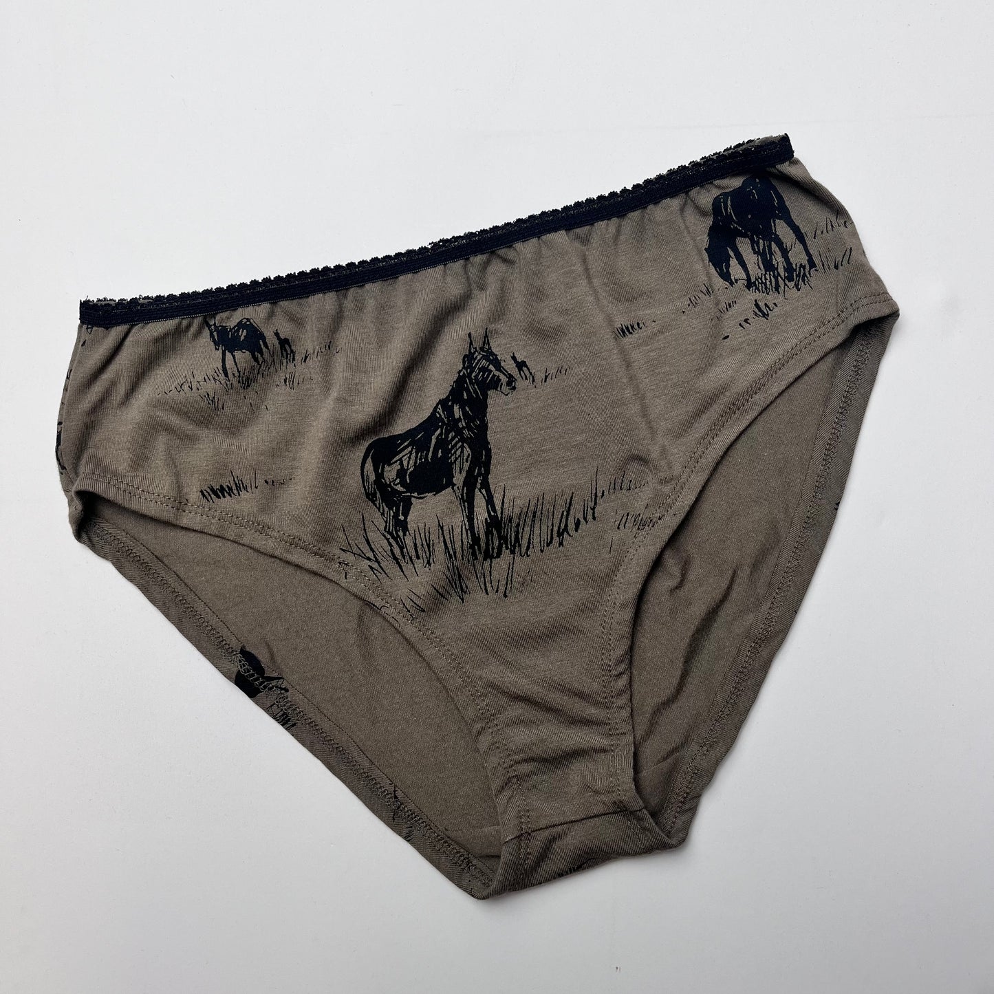 Ladies Undies - Wild Horses poison-pear