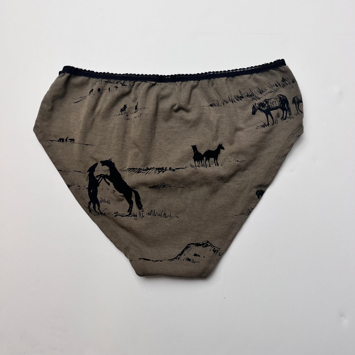 Ladies Undies - Wild Horses poison-pear