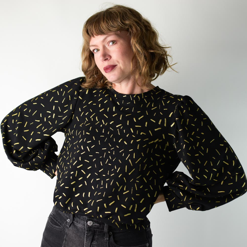 Party Puff Sleeve Sweatshirt poison-pear