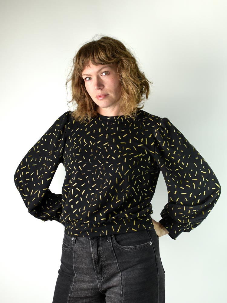 Party Puff Sleeve Sweatshirt poison-pear