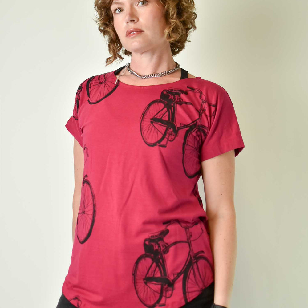 Simple Tee - Bikes Pink poison-pear