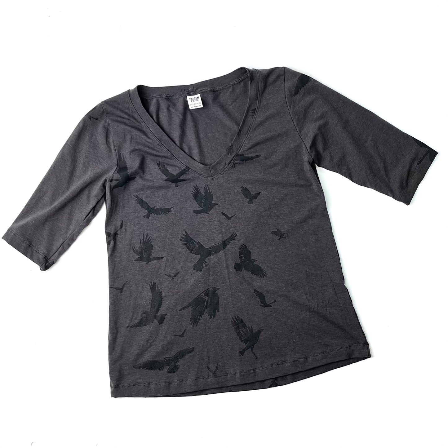 V-neck Top - Crows poison-pear