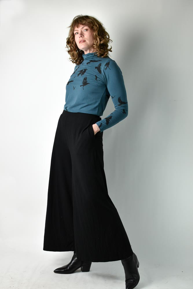 Wide Leg Jersey Pants poison-pear