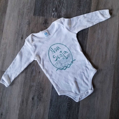 Baby Bodysuit - Nova Scotia Long Sleeve White poison-pear