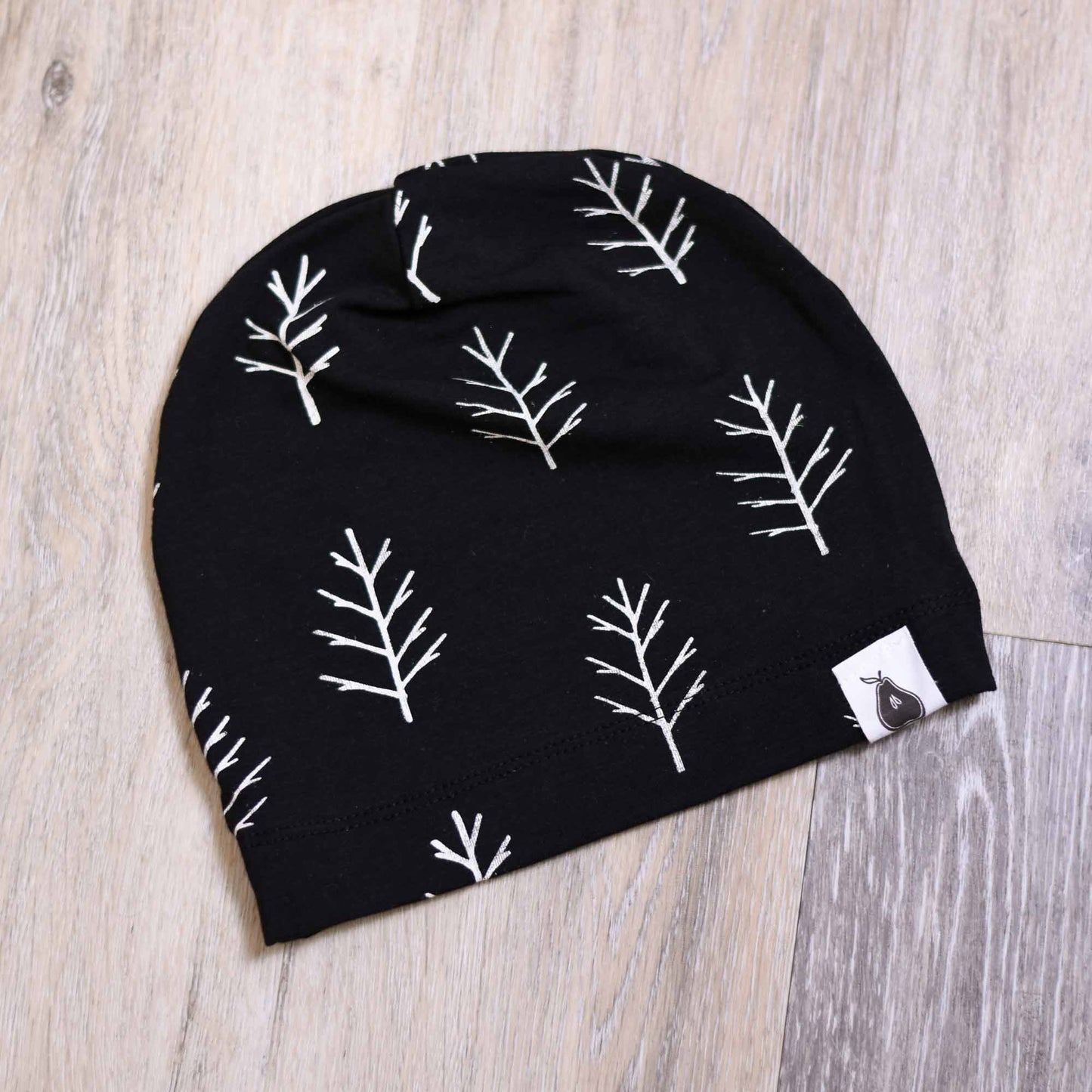 Beanie Hat - Black Twigs poison-pear