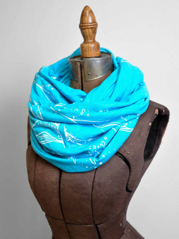 Infinity Scarf - Turquoise Whale poison-pear