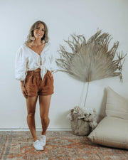 Knot Top *reversible - Ivory poison-pear