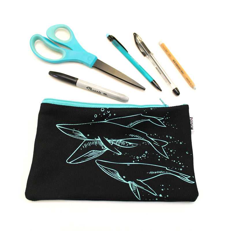 Pencil Case - Black Whale poison-pear