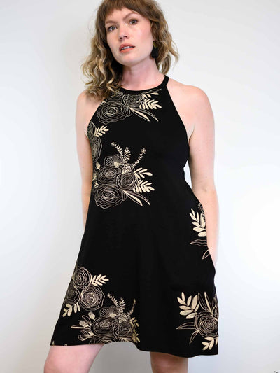 Trapeze Dress - Mustard Floral poison-pear