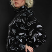 Victoria Puff Sleeve Mock Neck poison-pear